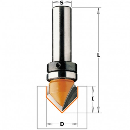 V-GROOVING BIT 90 DEG HM S=8 D=16X12,7 W/B