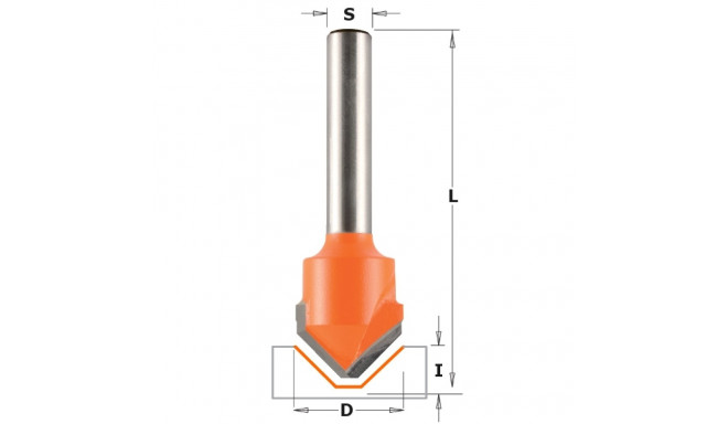 HW V-GROOVING BIT 90° S=8 D=18X7,4X60 RH FOR ALUCOBOND®