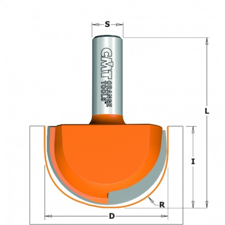 ROUND NOSE BIT HW S=12 D=38,1x31,75 R=19,05