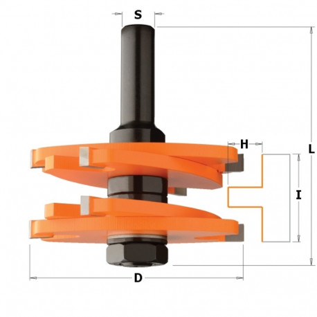 Tenon cutting router bit S=12 D=75x31.7