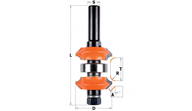 HW ADJUSTABLE ROUNDOVER/BEVEL BIT Z2 S=12 D=38x31,75 RH