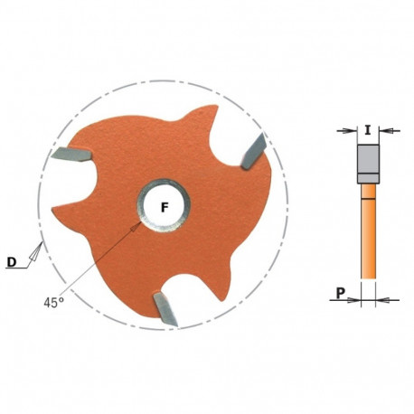 SLOT CUTTER Z3 HM F=8 C/SV D=47.6X3.2