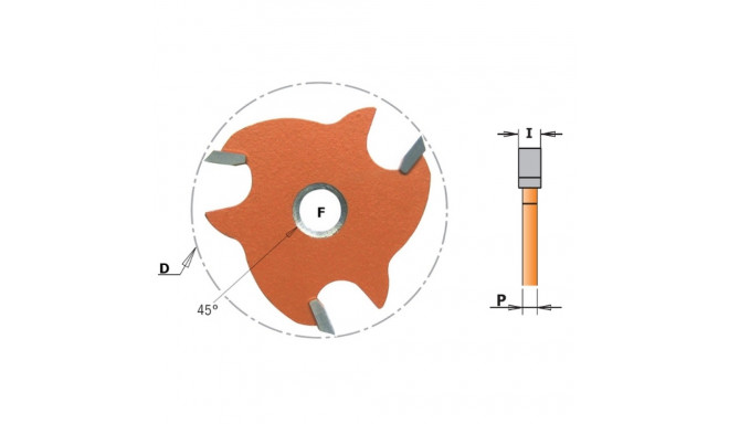 SLOT CUTTER Z3 HM F=8 C/SV D=47.6X3