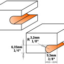 HW-SLOT CUTTER Z2 S=6.35 D=31.75X6.35 R3.17 RH