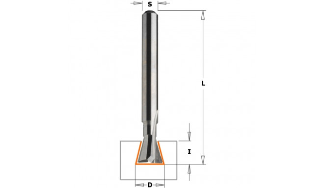 HWM DOVETAIL ROUTER BIT 17° S=6.35MM D=5.3X4X43