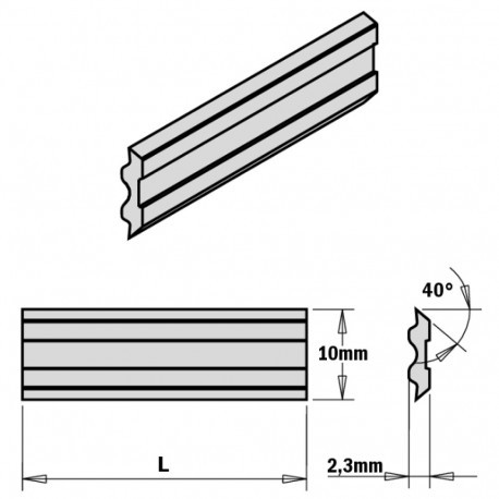 Höövlitera, paar TERSA 260x10x2.3 mm, HPS