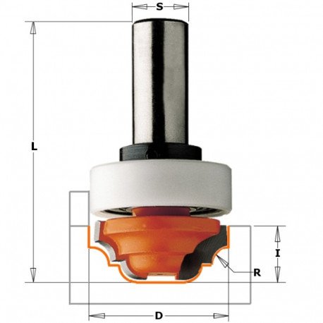PLUNGE OGEE BIT W/BRNG HW S=6 D=19 X13