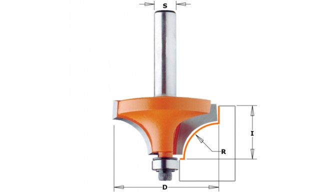 BEADING BIT W/BRNG HW S=6 D=19,1X12,7