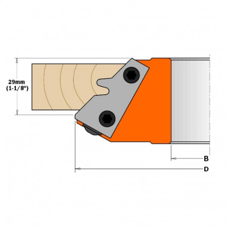 PAIR OF KNIVES FOR LOCK MITER 45° 43X23X2 FOR HEADS 694.011