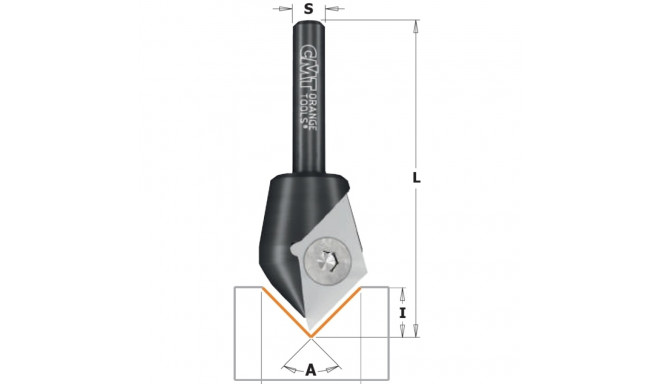 ROUTER BIT PROFILE ´´V´´ 90° W/ KNIVES HW Z1 S=6.35 D=23X11X60 RH