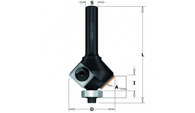 CHAMFER BIT W/ KNIVES Z2 S=8 D=29 45Ca RH
