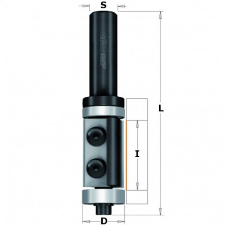 HW FLUSH TRIM BIT W/KNIFE AND BEARING HW Z2 S=12 D= 19X60X120 RH