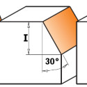 CHAMFER BIT W/KNIVES Z2 S=8 D=28 30 DEGR. RH