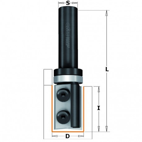 ROUTER BIT W/KNIFE FOR BORING AND TRIMMING Z2 S=8 D=16X35x80 RH