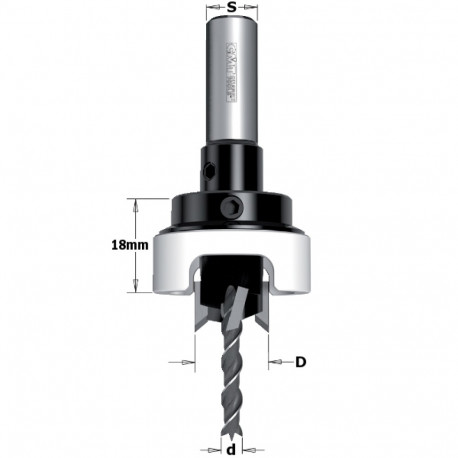 DRILL BIT W/ 90° COUNTERSINK SET HW Z2+2 S=10X25 D=6/14 RH