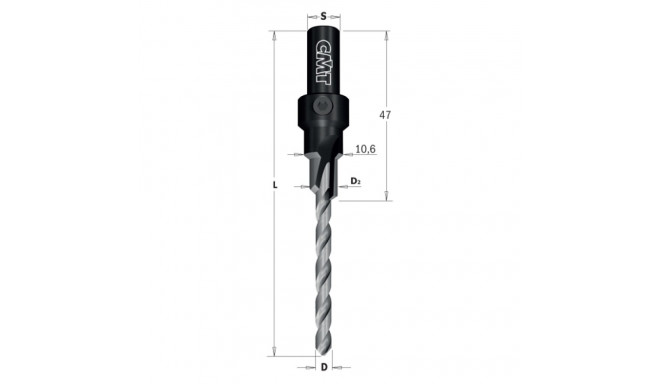 ADJUSTABLE STEP DRILL BIT SP S=9 D=4.2/7.6/10.6 L=87 Z1 RH