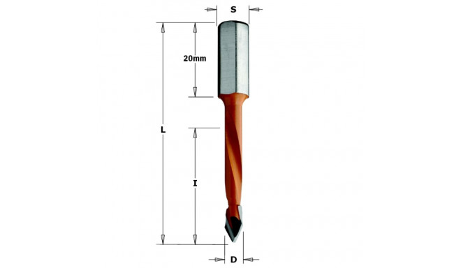 THROUGH HOLE DOWEL DR. HW D= 6X43X70 S= 8X20 RH