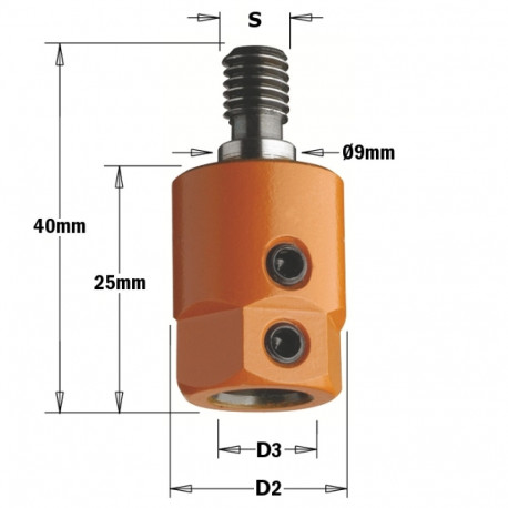Adapter S=M8/9 D=8 RH
