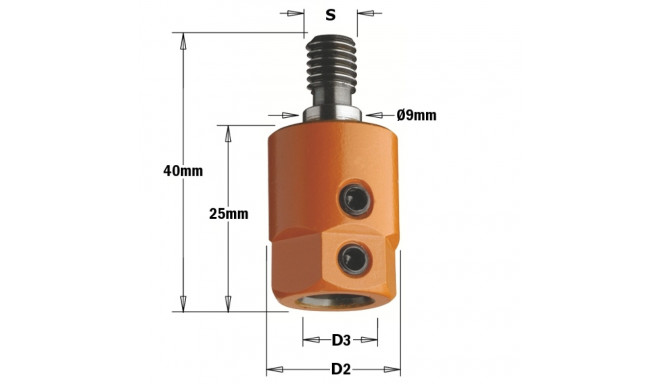 Adapter S=M8/9 D=8 RH