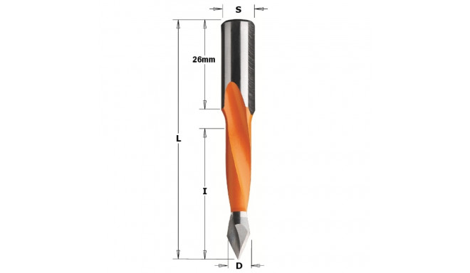 THROUGH HOLE DOWEL DRILL HW D= 4,76X35X70 LH