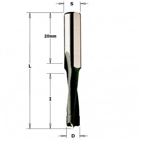 HW-DOWEL DRILL S=8X20 D=10X58 RH