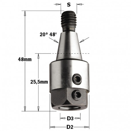 ADAPTOR S=M8/20 D=10 LH