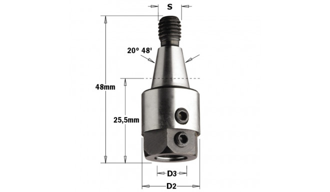ADAPTOR S=M8/20 D=8 RH