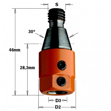 Adapter S=M10/30° D=10 LH