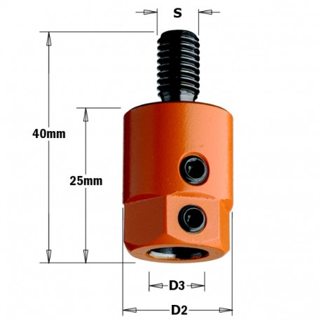 Adapter S=M8 D=8 RH