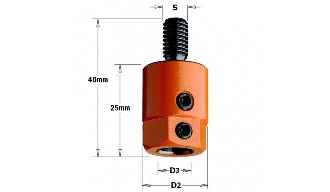 Adapter S=M8 D=10 RH