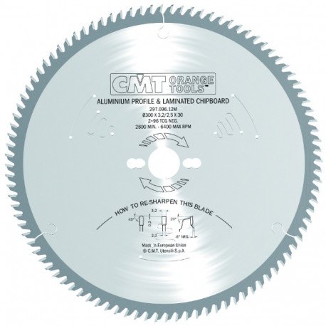 NON-FERROUS METAL SAW BLADE HW 120X1.8/1.2X20 Z36 TCG -6° NEG.