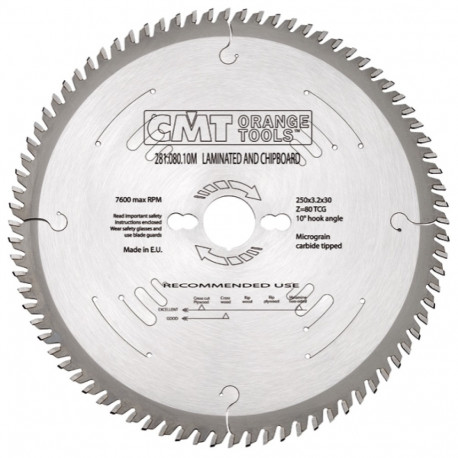 Saeketas, laminaat D=350x3.5x2.5x30 Z=84 10° TCG