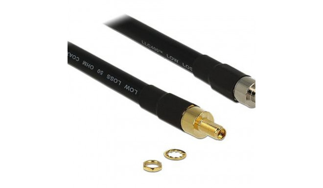 DeLOCK 0.4m SMA/SMA coaxial cable CFD400, LLC400 Black
