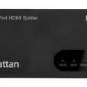 Manhattan 4K@60Hz 2-Port HDMI Splitter Splits One HDMI Input to Two HDMI Outputs (1x2), 18G, Black