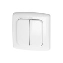 Switch with 2 channels and radio transmitter, used for wireless control of flush-mounted switches an