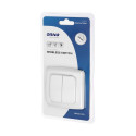 Switch with 2 channels and radio transmitter, used for wireless control of flush-mounted switches an