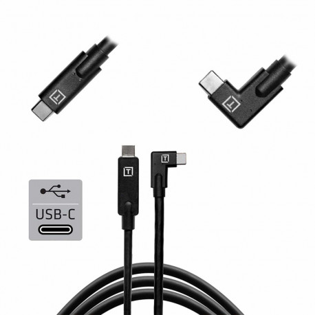Tether Tools cable TetherPro USB-C - USB-C Right Angle 4.6m, black