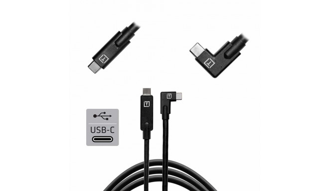 Tether Tools cable TetherPro USB-C - USB-C Right Angle 4.6m, black