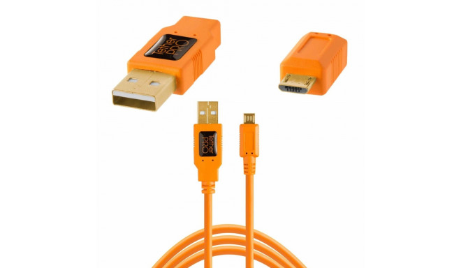 TetherPro USB 2.0 A Male to Micro-B 5 Pin Orange