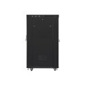 Free-standing cabinet 19 inches 22U 800x1000 glass doors LCD (flat pack) V2 black