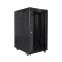 Free-standing cabinet 19 inches 22U 800x1000 glass doors LCD (flat pack) V2 black