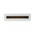 Voltage distribution panel 3U 19 inches with DIN ts-35 rail, grey