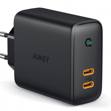 Output: AUKEY PA-D2 Wall Charger 2xUSB-C PD Power Delivery