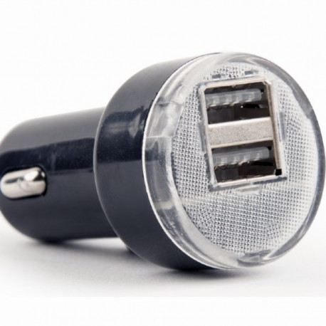 Gembird autolaadija 2xUSB 2,1A, must