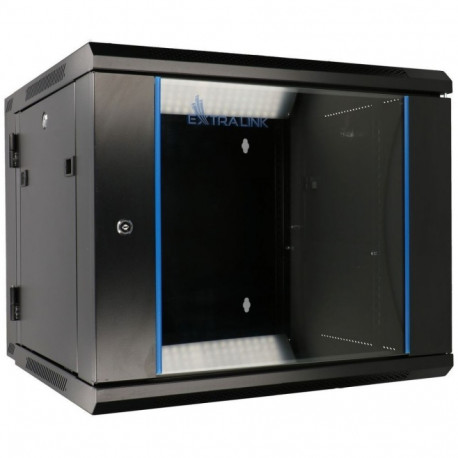 Wall cabinet rack 9U 600x600 black two sections