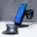 Crong MagSpot Pivot Stand - MagSafe charger for iPhone, Apple Watch and AirPods (Shadow Black)