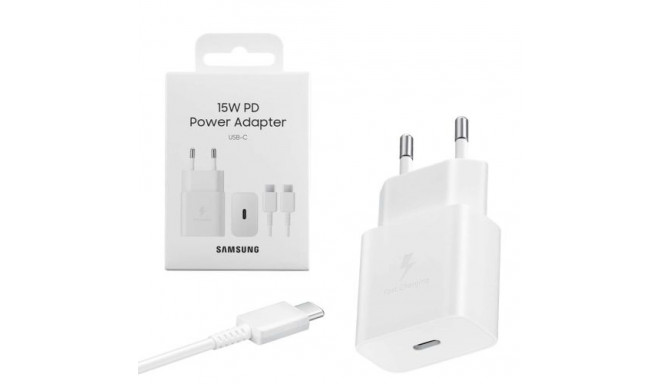 Samsung Travel Charger 15W EP-T1510X with Type-C to Type-C cable (1m) White EU (EP-T1510XWEGEU)