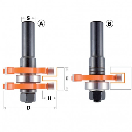 TONGUE AND GROOVE SET HM Z3S=8 D=47.6X19