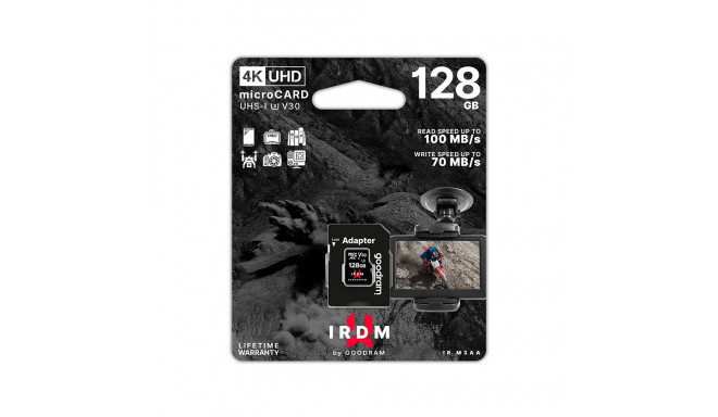 GoodRam memory card IRDM 128GB microSD UHS-I U3 V30 with adapter