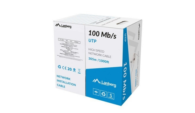 LANBERG LAN UTP CABLE 100MB/S 305M WIRE CCA YELLOW